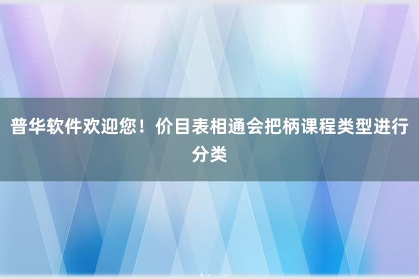 普华软件欢迎您！价目表相通会把柄课程类型进行分类
